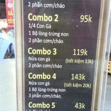 Thực đơn- Quán Ăn Gà Ta Tường Vy - Phan Huy Ích