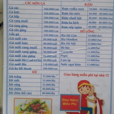 Thực đơn- Quán Ăn Gà Tươi Mạnh Hoạch - Nguyễn Văn Lộc