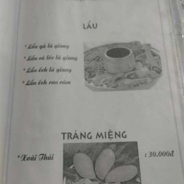 Thực đơn- Quán Ăn Gà Vườn Kim Bồng