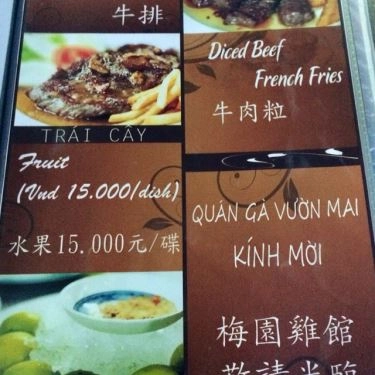 Thực đơn- Quán Ăn Gà Vườn Mai - Đặc Sản Gà