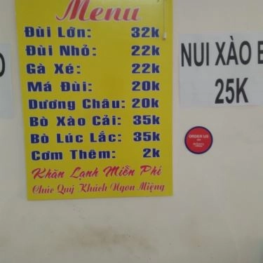 Thực đơn- Quán Ăn Cơm Gà Xối Mỡ & Bò Xào