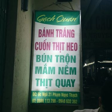 Thực đơn- Quán Ăn Gạch Quán - Bánh Tráng Cuốn Thịt Heo