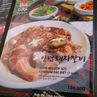 Thực đơn- Nhà Hàng Gangnam Bulgogi - Aeon Mall Bình Tân