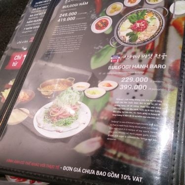 Thực đơn- Nhà Hàng Gangnam Bulgogi - Aeon Mall Bình Tân