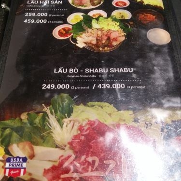 Thực đơn- Nhà Hàng Gangnam Bulgogi - Aeon Mall Bình Tân