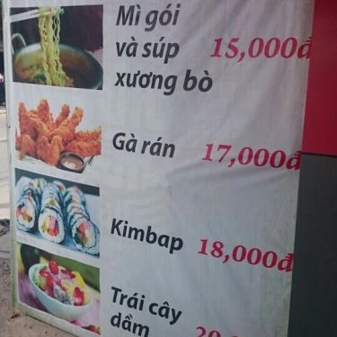 Thực đơn- Quán Ăn Korean Restaurant – Ẩm Thực Hàn Quốc