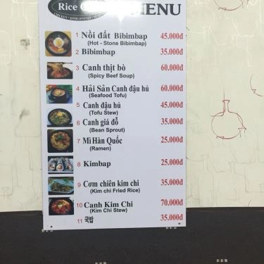 Thực đơn- Quán Ăn Korean Restaurant – Ẩm Thực Hàn Quốc