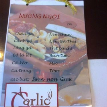 Thực đơn- Quán Ăn Garlic - Food & Coffee