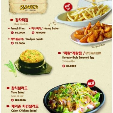 Thực đơn- Quán Ăn GAXEO Chicken - Beer & BBQ - Phan Xích Long