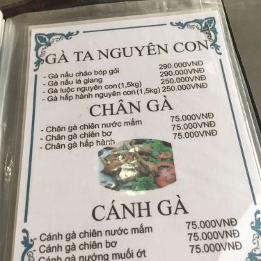 Thực đơn- Quán Ăn Gia Bảo - Câu Cá Giải Trí