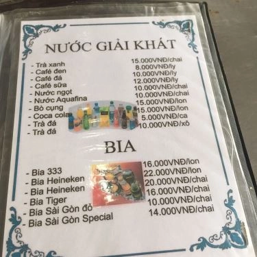 Thực đơn- Quán Ăn Gia Bảo - Câu Cá Giải Trí