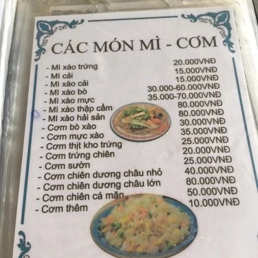Thực đơn- Quán Ăn Gia Bảo - Câu Cá Giải Trí