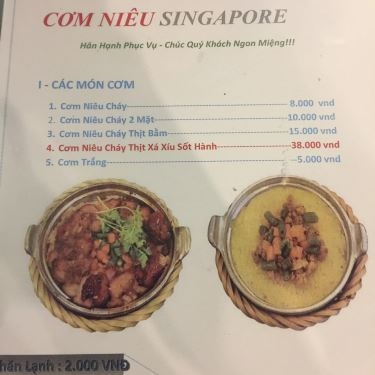 Thực đơn- Nhà Hàng Gia Bảo - Cơm Niêu Singapore