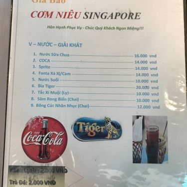 Thực đơn- Nhà Hàng Gia Bảo - Cơm Niêu Singapore