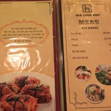 Thực đơn- Gia Linh Huy - Ăn Sáng & Lẩu Nướng