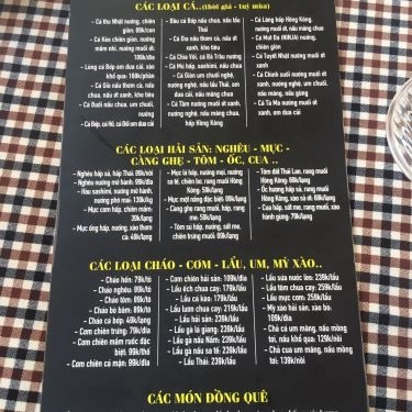 Thực đơn- Nhà Hàng Giang Bia Tô Restaurant - Món Việt