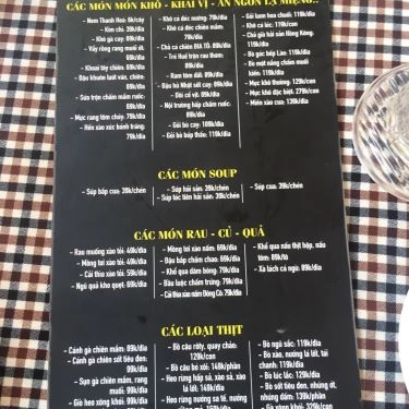 Thực đơn- Nhà Hàng Giang Bia Tô Restaurant - Món Việt