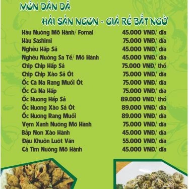 Thực đơn- Nhà Hàng Giáng Hương Restaurant - Món Việt
