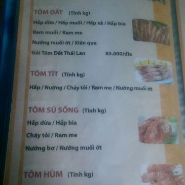 Thực đơn- Quán Ăn Gió Biển Quán - Hải Sản Bình Dân