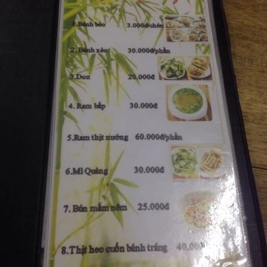 Thực đơn- Quán Ăn Góc Quảng - Ẩm Thực Quảng Nam