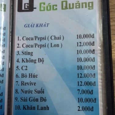 Thực đơn- Quán Ăn Góc Quảng - Ẩm Thực Quảng Nam