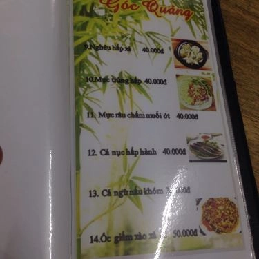 Thực đơn- Quán Ăn Góc Quảng - Ẩm Thực Quảng Nam