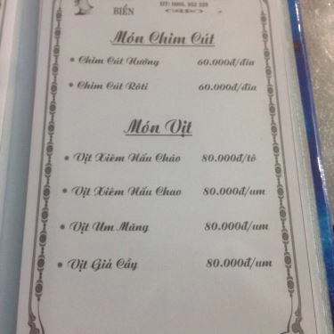 Thực đơn- Quán Ăn Gỏi Cá Bé Vân