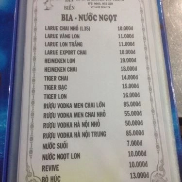 Thực đơn- Quán Ăn Gỏi Cá Bé Vân