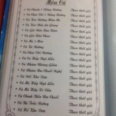 Thực đơn- Quán Ăn Gỏi Cá Bé Vân