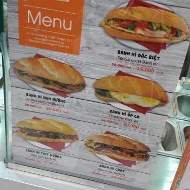 Tổng hợp- Quán Ăn Great - Bánh Mì & Cafe - Vincom Phạm Ngọc Thạch
