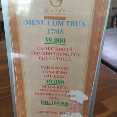 Thực đơn- Nhà Hàng Guido Restaurant - The Manor Nguyễn Hữu Cảnh