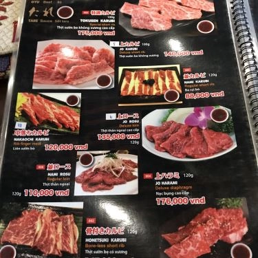 Thực đơn- Quán Ăn Gyu Mai - Món Nướng Nhật Bản