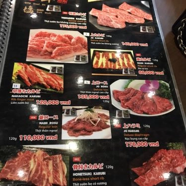 Thực đơn- Quán Ăn Gyu Mai - Món Nướng Nhật Bản