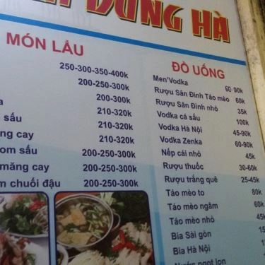 Thực đơn- Quán Ăn Hà Dũng - Lẩu Ếch