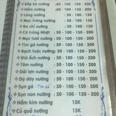 Thực đơn- Quán Ăn Hà Lâm - Bò Nầm Nướng & Lẩu
