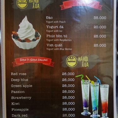 Thực đơn- Quán Ăn Hà Nội Xưa - Hoàng Sa