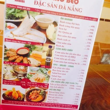 Thực đơn- Quán Ăn Bánh Tráng Hoàng Bèo - 30 Duy Tân