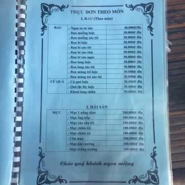 Thực đơn- Quán Ăn Hải Âu Quán - Hải Sản