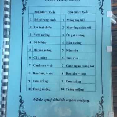 Thực đơn- Quán Ăn Hải Âu Quán - Hải Sản