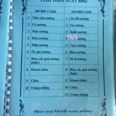Thực đơn- Quán Ăn Hải Âu Quán - Hải Sản