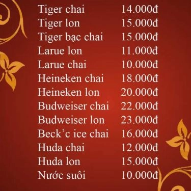 Thực đơn- Nhà Hàng Hải Đăng Restaurant - Hải Sản