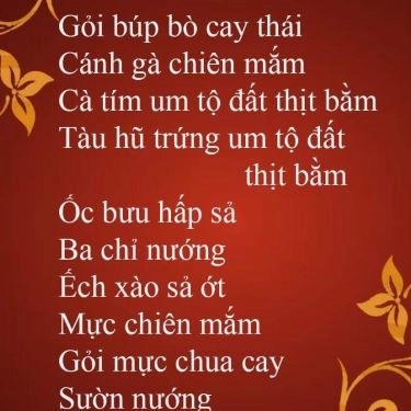 Thực đơn- Nhà Hàng Hải Đăng Restaurant - Hải Sản