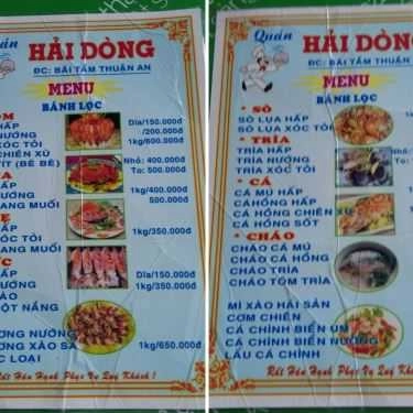 Thực đơn- Quán Ăn Hải Dòng - Hải Sản Tươi Sống