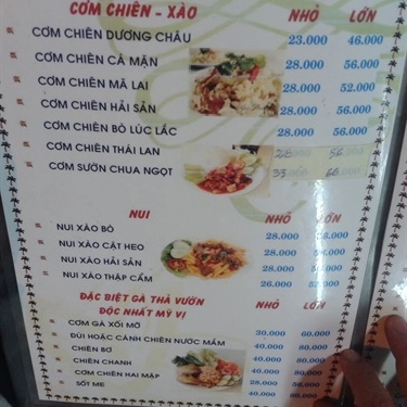Thực đơn- Quán Ăn Hai Mập Quán