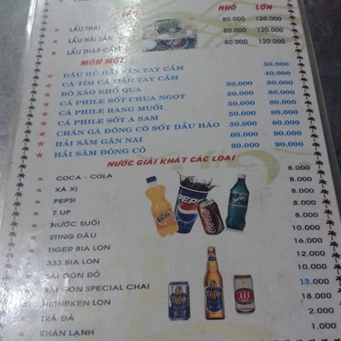 Thực đơn- Quán Ăn Hai Mập Quán