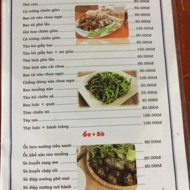 Thực đơn- Quán Ăn Hai Nù 3 - Hải Sản Tươi Sống