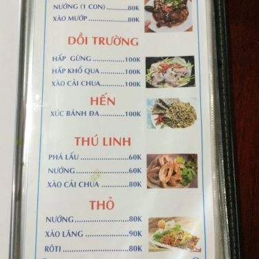Thực đơn- Quán Ăn Hai Nù 3 - Hải Sản Tươi Sống