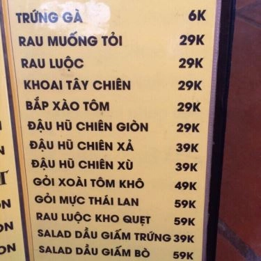 Thực đơn- Quán Ăn Quán 139 - Món Ăn Hải Sản