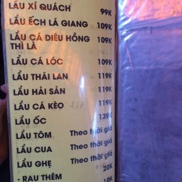 Thực đơn- Quán Ăn Quán 139 - Món Ăn Hải Sản