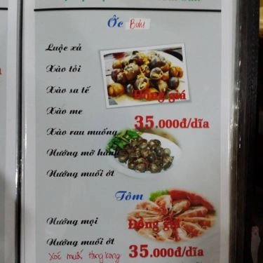 Thực đơn- Quán Ăn Hải Sản 1K